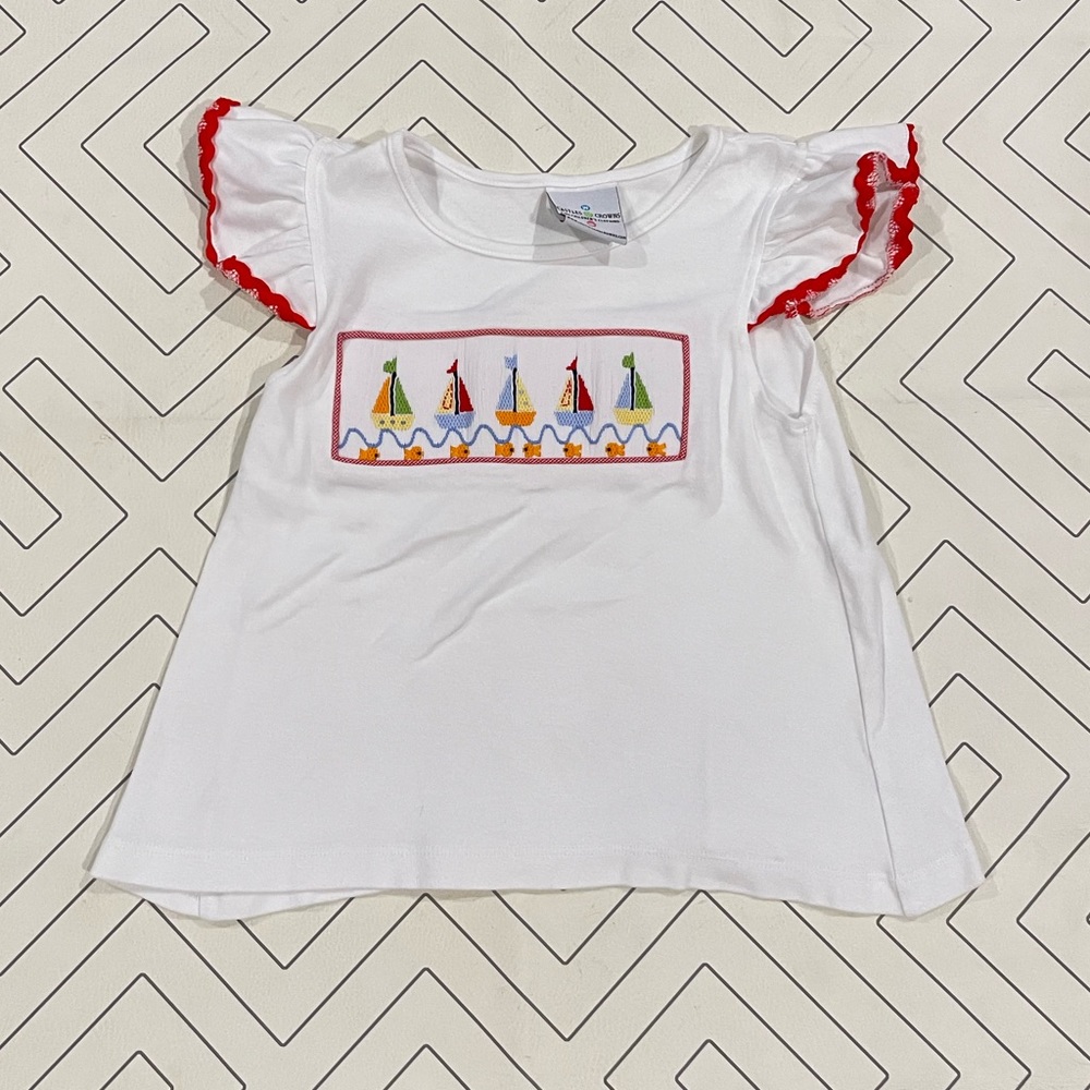 Castles & Crowns White Sailboat Top